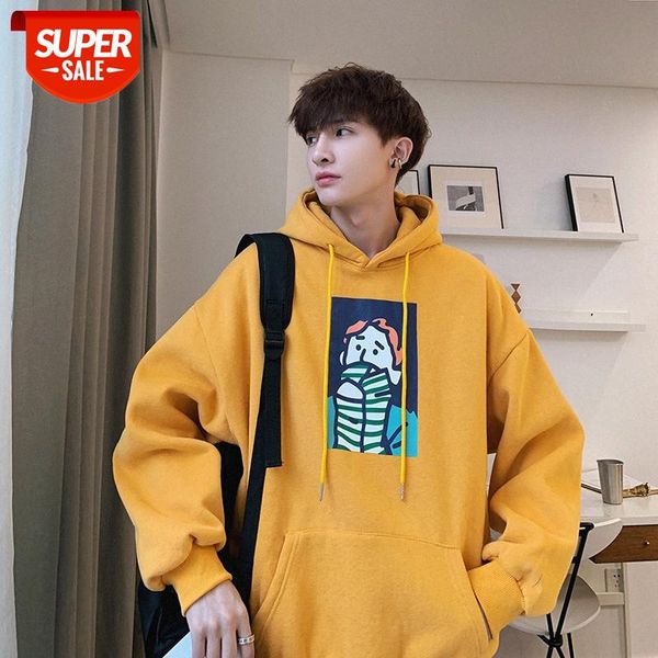 

hong kong style oversize sweater men's jacket trendy loose student hooded hip-hop harajuku bf wind ulzzang #m70x, Black