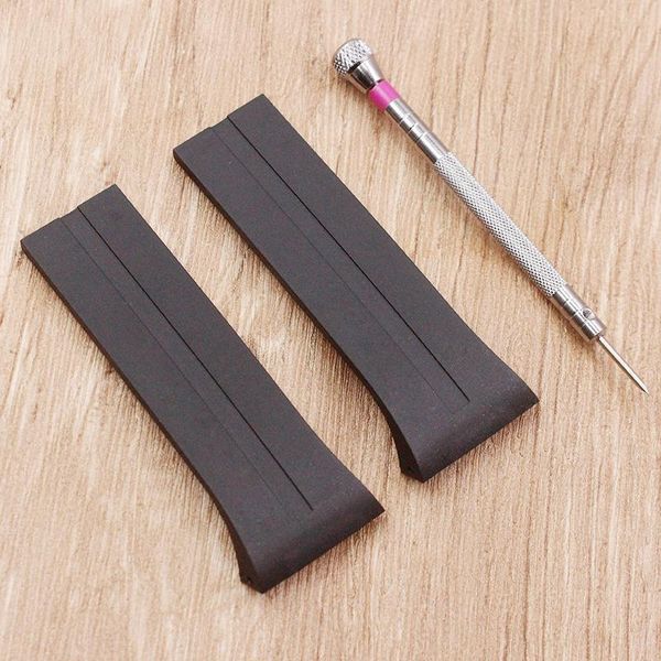 

watch bands accessories soft silicone strap for p6750 men's, Black;brown