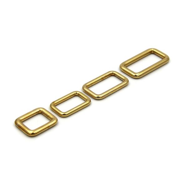 

keychains seamless rectangle loop brass rectangular ring slide buckle strap adjuster slider leathercraft hardware, Silver