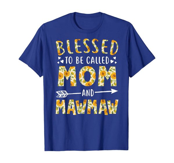 

blessed to be called mom and mawmaw sunflower tee shirt, White;black