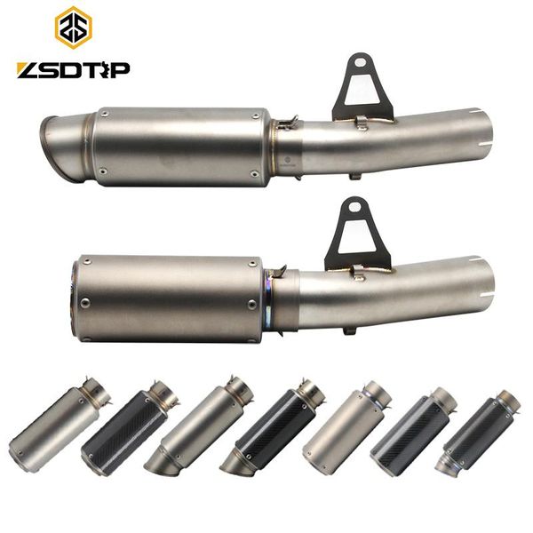 

motorcycle exhaust system zsdtrp 60mm link pipe stainless steel carbon fiber muffler set middle for s1000rr 2010-2014