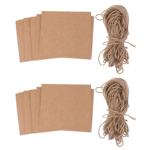 

greeting cards 100x brown kraft paper tags with hang tag place card string fasteners, writable marking tags, price sale labels