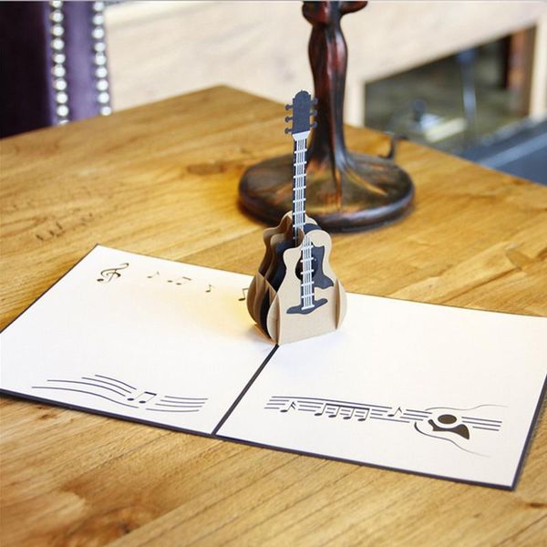 

greeting cards 3d up music guitar card christmas valentine birthday invitation