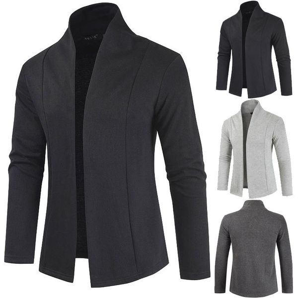 

Fashion Sweater 2021 Style Simple Cardigan Slim Fit Coat Men's V-neck, Black