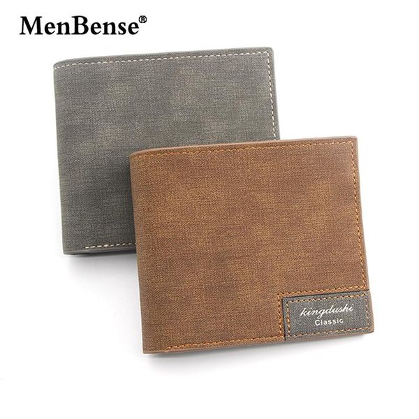 

wallets menbense wallet men's casual frosted pu leather coin purse bag large capacity slim short money card holder, Red;black