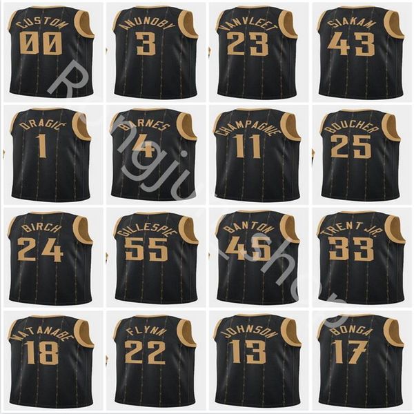 

printed 75th anniversary 2021-22 city torontoraptor black basketball scottie barnes 4 fred vanvleet 23 pascal siakam 43 goran dragic 1 og an, Black;red