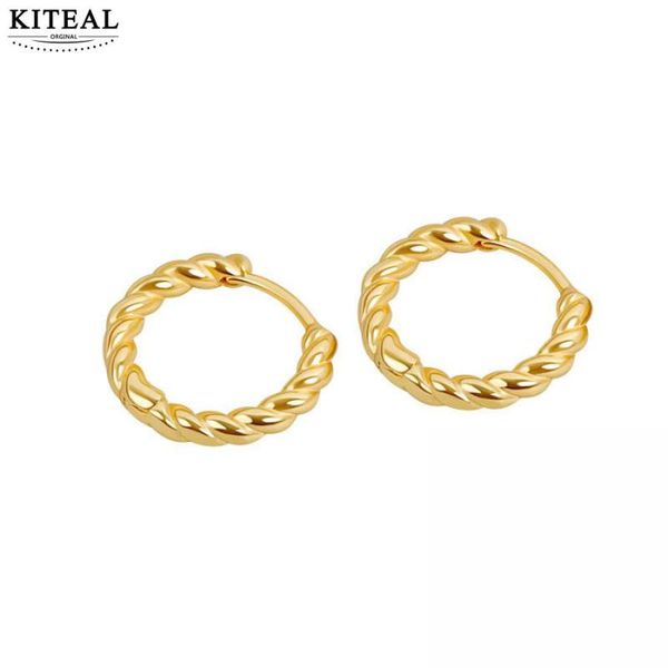 

hoop & huggie kiteal est silver plated earrings earring female 2021 for simplicity, twist women luxury jewelry, Golden;silver