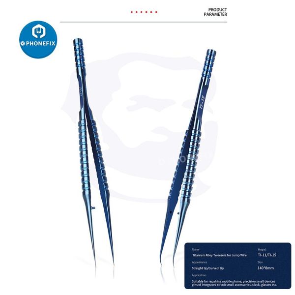 

professional hand tool sets t1-11/t1-15 titanium alloy ultra-precision fingerprint tweezers curved straight for phone pcb motherboard repair