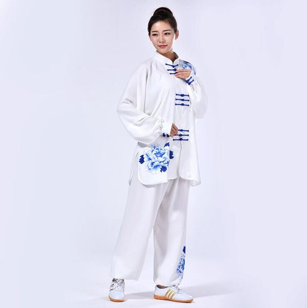 

traditional chinese style mrtial arts sets women linen tai chi uniform morning exercise kung fu uniforms martial artss taichi clothing suit, Black;red