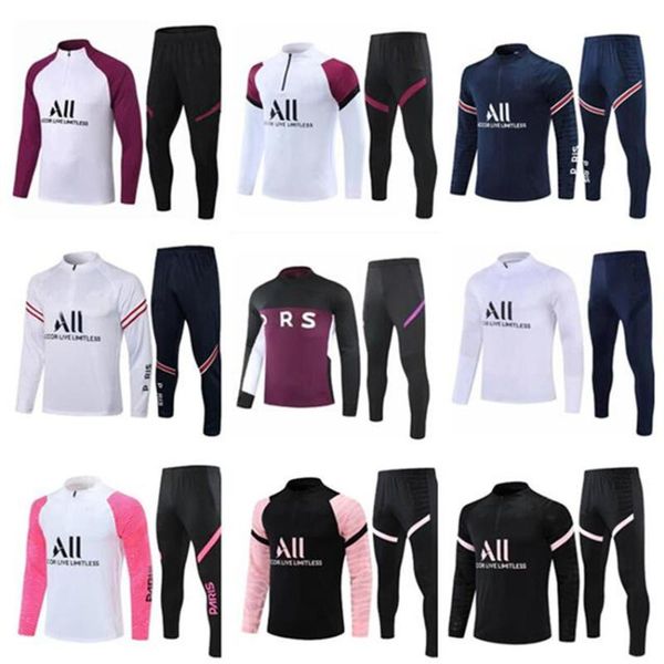 

gym clothing 2021 men's soccer tracksuit sports maillot de foot sweater training suit survetement jogging kits kids and adult, White;black