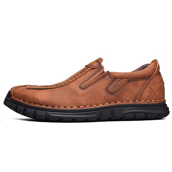 

dress shoes men casual leather for retro slip-on round toe dvxs, Black