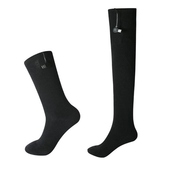 

sports socks men women usb heated mobile power secure warm-keeping heating in winter for outdoor, Black