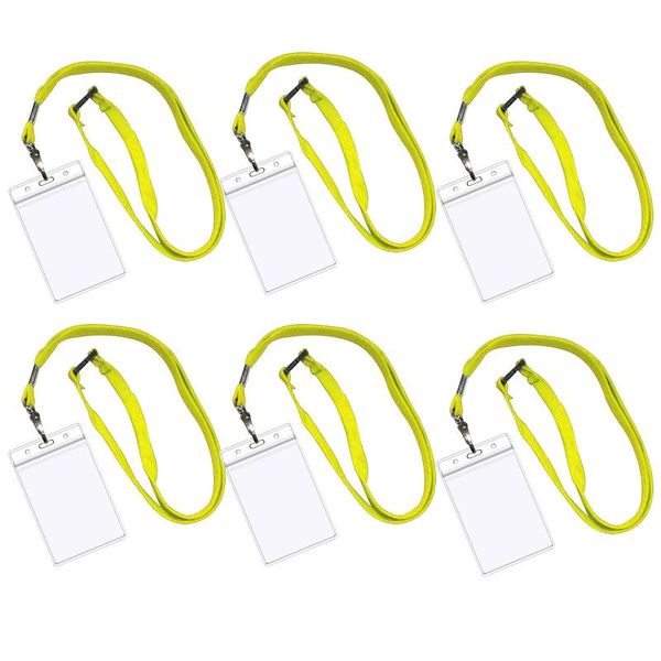 

6pcs card protective case cover vertical waterproof pvc id travel ticket clear holder business storage bags
