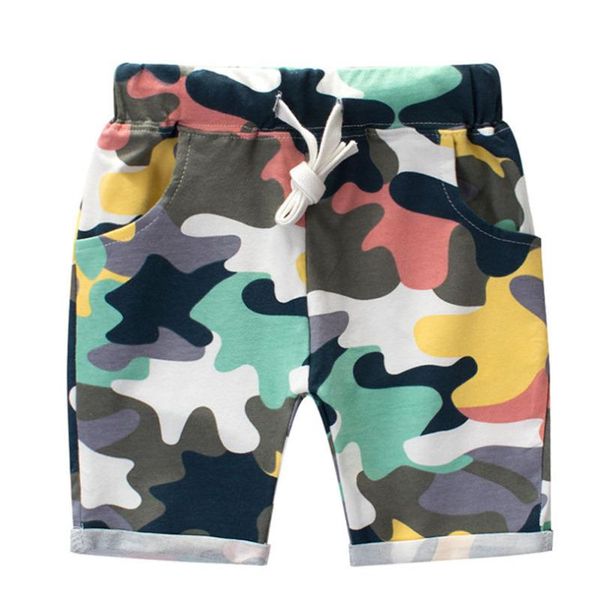 

men's shorts summer camouflage cotton trousers kids beachwear children loose sport beach sweatpants, White;black