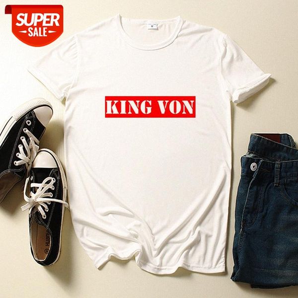 

rap king von short sleeve men's and women's t-shirt loose large size #p35p, White