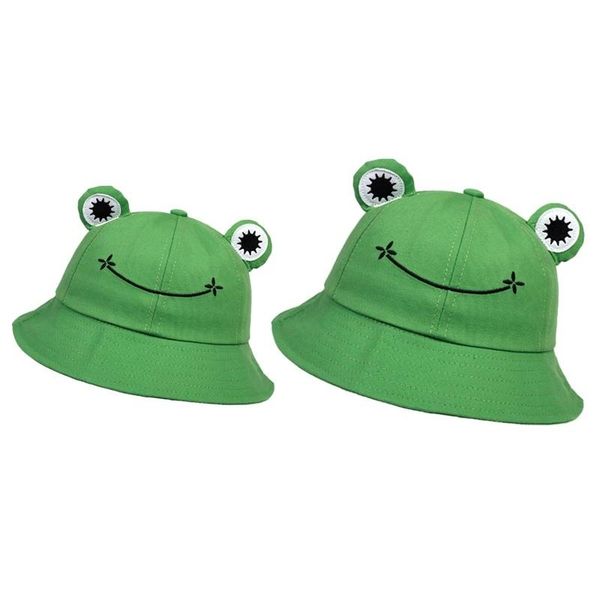 

caps & hats cartoon frog kids bucket hat outdoor pure cotton cap travel lovely beach fisherman colorful boys girls summer 2021, Yellow