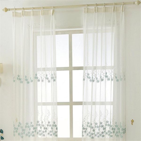

curtain & drapes cloth embroidered blue plum peach window screen