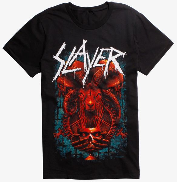 

Slayer GOAT SKULL T-Shirt Heavy Metal Band NEW Licensed & Official, White;black