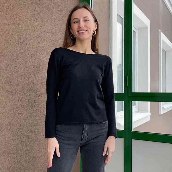 

women basic cashmere o neck blend pullovers 7colors factory ladies soft comfortable dropshipping sweaters sr906, White;black