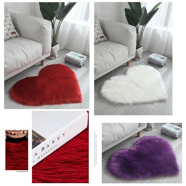 

carpets soft rug fluffy silky carpet heart shape no slip mats girls bedroom decor