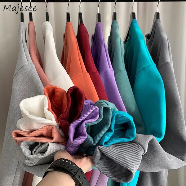 

men's hoodies & sweatshirts 11 colors basic causal solid men couples ins high street baggy long sleeve autumn harajuku classic warm sof, Black