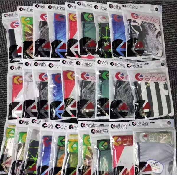 

2022 fashion ethika men's underpants hip hop underwear casual style fast drying boxer beach shorts swimsuit multicolor, Black;white