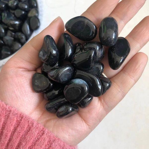 

decorative objects & figurines natural stone black agate crystal gem orm tumbled stones feng shui chakra healing reiki