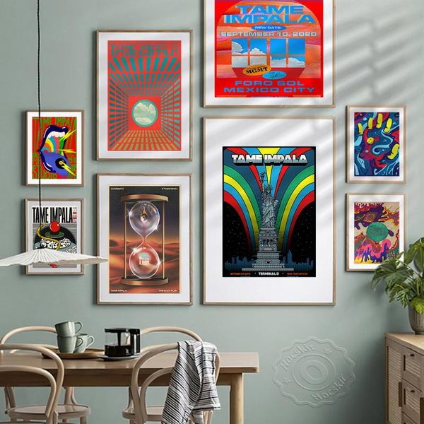 

paintings the band tame impala poster, wall stickers, prints poster,tame decor, music home picture,
