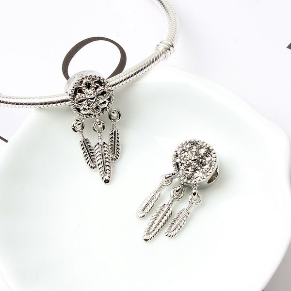 

metals 20pcs dreamcatcher cute alloy beads charms for pandora diy jewelry european bracelets bangles women girls dream catcher gifts b008 1n, Black