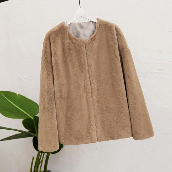 

women's jackets plush cardigan coat fashion women winter warm thick solid overcoat outercoat jacket manteau femme for, Black;brown