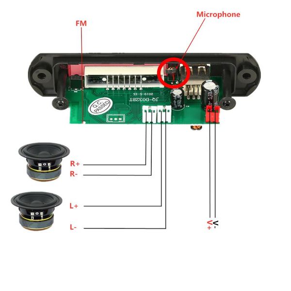 

10pcs 6w bluetooth 5.0 mp3 player decoder board 12v car fm radio module support tf usb aux handscall record & mp4 players