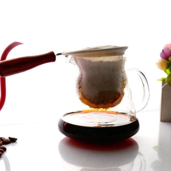 

coffee filters reusable wooden handle flannel hand-pushed filter bag kitchen gadgets tools