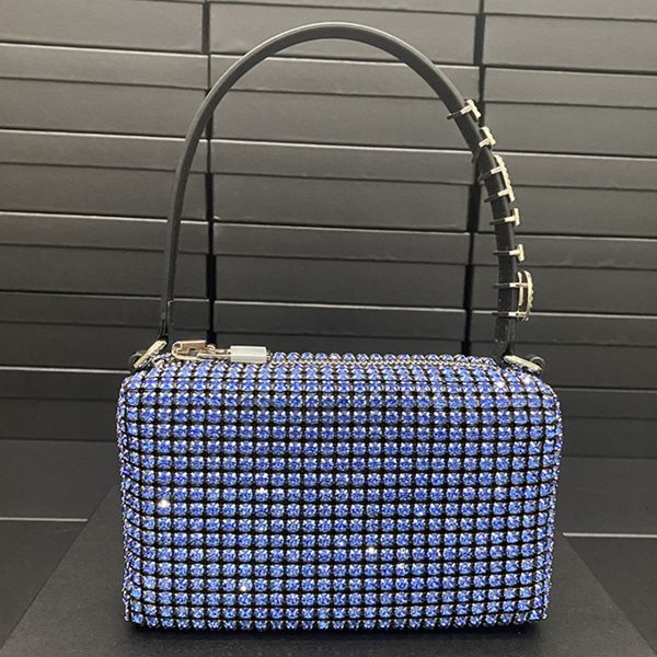 

women's full upgrade wrist band diamond leather small square bag with snake bone chain