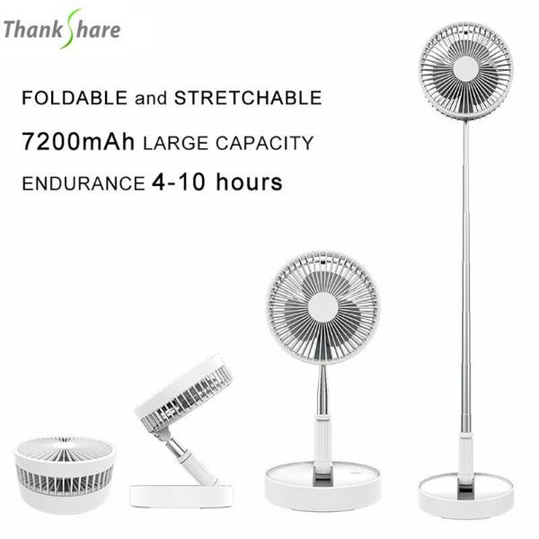 

electric fans thankshre rechargeable pedestal table desk usb fan silent mini 3 in1 with double blades for home office