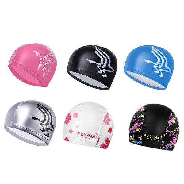 

swimming caps high elastic pu cap male female solid fashion protect ears comfort man women swim spring pool bathing hat