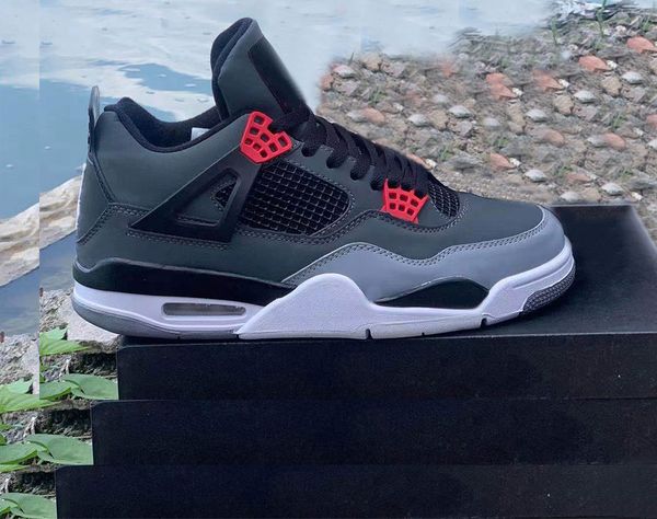 

4 infrared men basketball shoes starfish 4s dark 23-black-cement grey outdoor sports sneakers manila running trainers dh6927-061 with box th