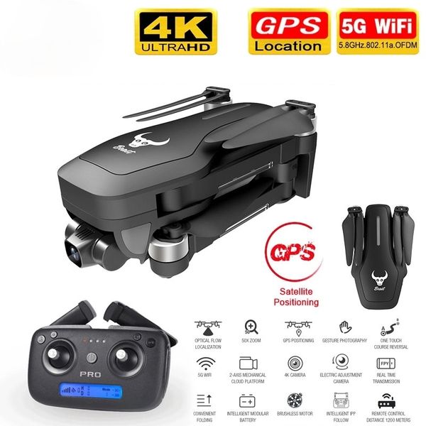 

sg906 pro/sg906 drone 4k hd mechanical gimbal camera 5g wifi gps system supports tf card drones distance 1.2km flight 25 min