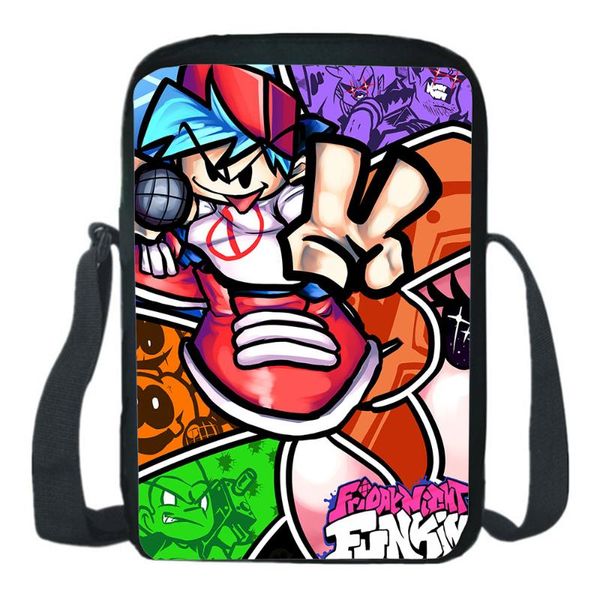 

school bags game friday night funkin shoulder music rhythm teen zipper bag fashion messenger men women crossbody rucksack