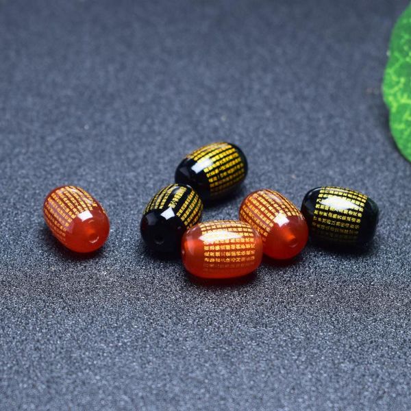 

other bracelets natural black red agate beads heart sutra jade for diy gift genuine jadeite bracelet 10pcs/lot, Golden;silver