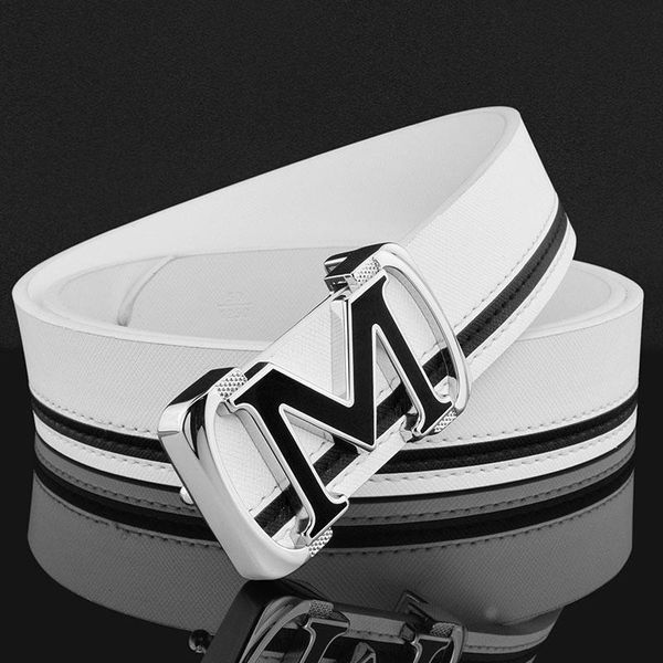 

belts m letter ladies belt transparent black for man smooth buckle mens genuine leather, Black;brown
