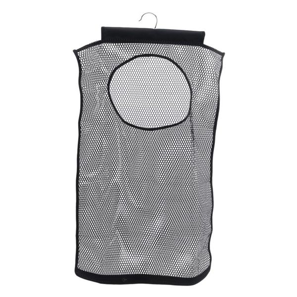 

1pc mesh folding dirty laundry bag hanging on the wall door storage basket portable space saving household bags