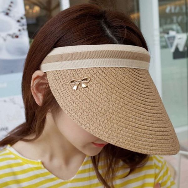 

sun hat korean bowknot shading straw sun beach hat women's summer leisure, Blue;gray
