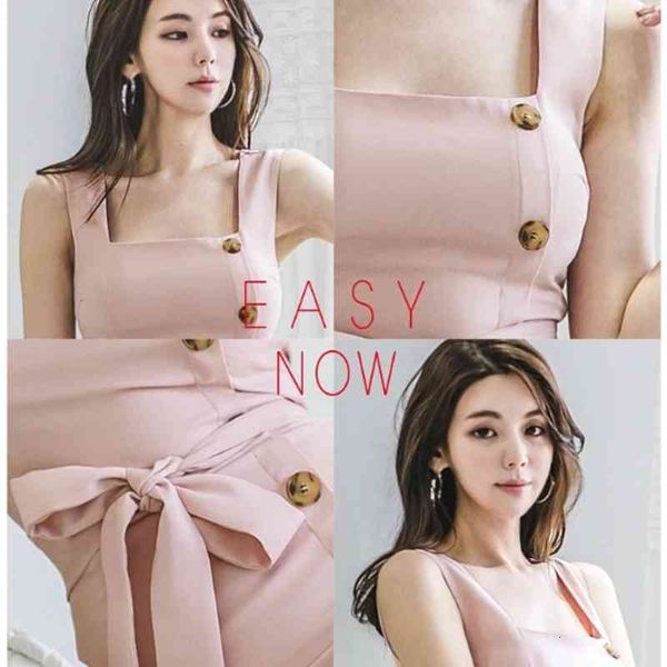 

korean version of the summer pockets hip split single-breasted strap, Black;gray