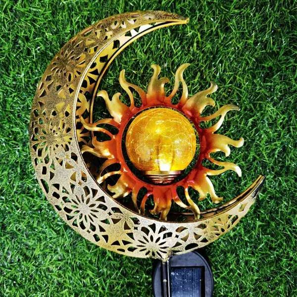 

direct solar energy iron moon pole outdoor garden lawn landscape lamp