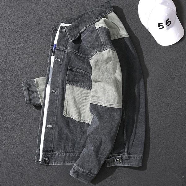 

men's jackets handsome autumn workwear spring and plus size plus-sized large retro loose korean casual jacket denim fo, Black;brown