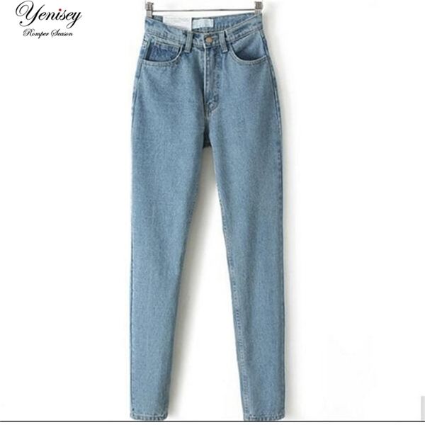 

denim jeans women europe and the dongyu zhou with retro waisted jean haren pants 210708, Blue