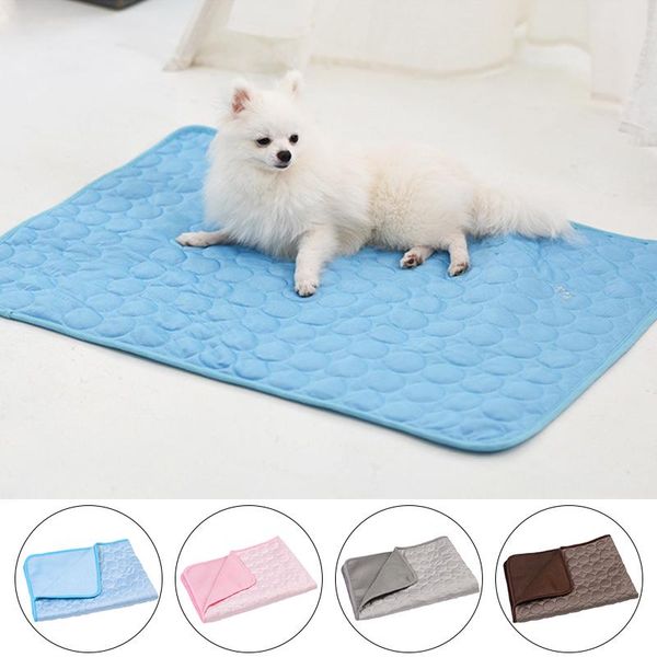 

kennels & pens summer pet cooling mats blanket dog bed sofa portable mat pad sleeping cooler for dogs cats silk