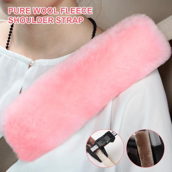 

safety belts & accessories universal car seat belt cover fluffy wool shoulder strap soft pad protector adjustable interior decoration