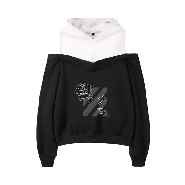 

twenty4tim autumn hooded casual long-sleeved off-shoulder all-match print pattern harajuku college kawaii men's hoodies & sweatshirts, Black