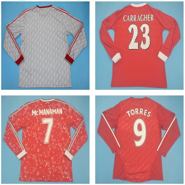 

long sleeve soccer jerseys 1989 1991 1993 2006 2007 2008 2009 2010 2011 2012 retro classic vintage football shirts gerrard torres carraghewq, Black;yellow